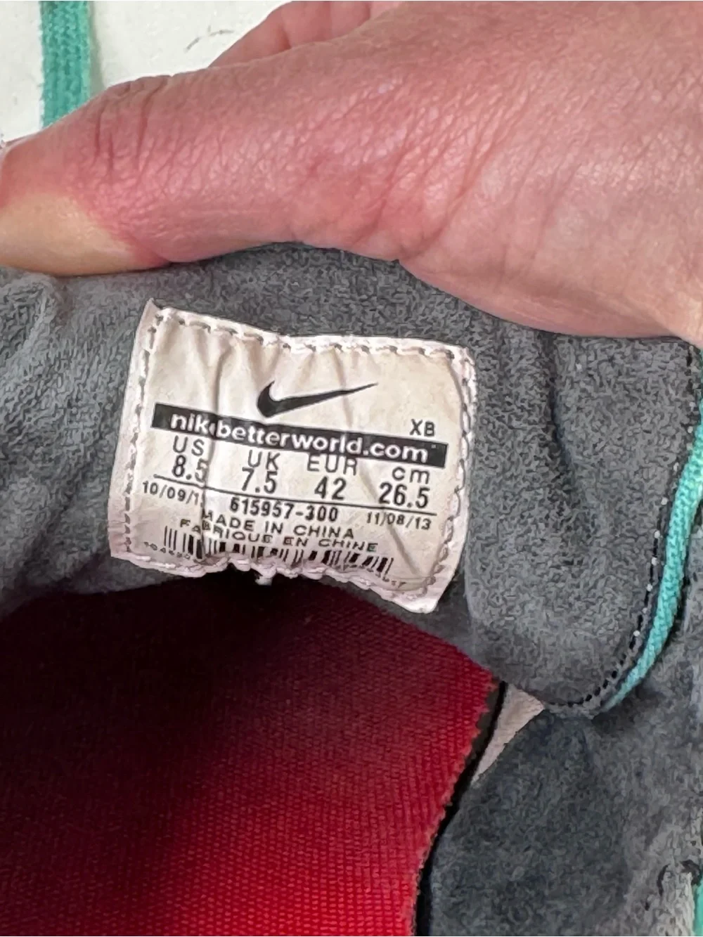 Stefan Janoski Nike Teal Canvas skateboarding Sneakers with Red Swoosh size 8.5